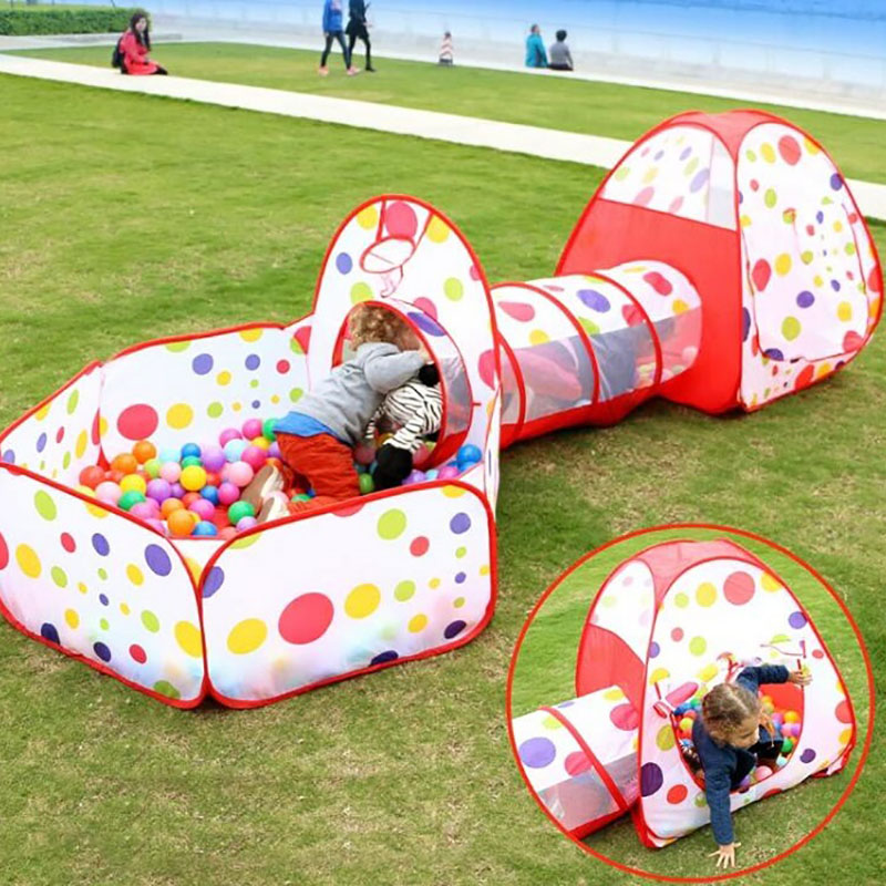 3 in 1 IndoorOutdoor Playhouse Pop Up Play Tent with Tunnel (7)