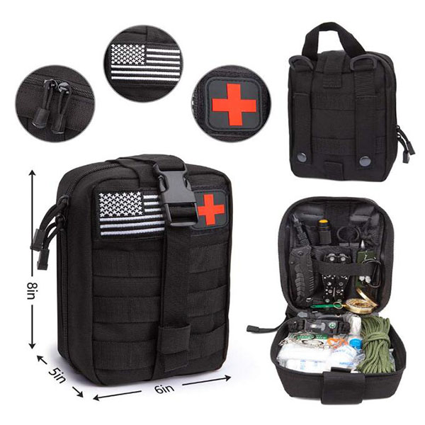 43-ü 1-də Molle Çantası ilə İlk Yardım Dəstəsi Survival Ötürücü Kit (2)