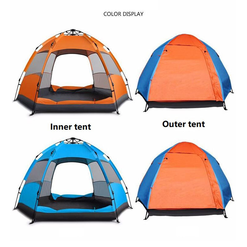 Camping Tent 57 Person Family Tent နှစ်ထပ် အပြင်ဘက် တဲ (၄) လုံး၊