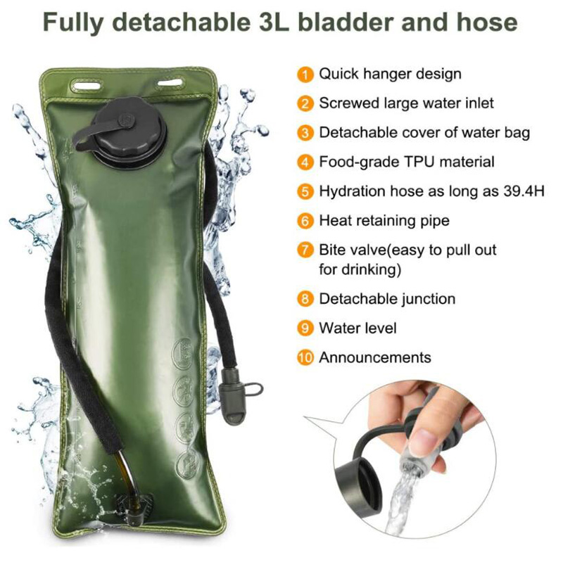 Hydration Pack nga adunay 3L Bladder Water Bag (11)