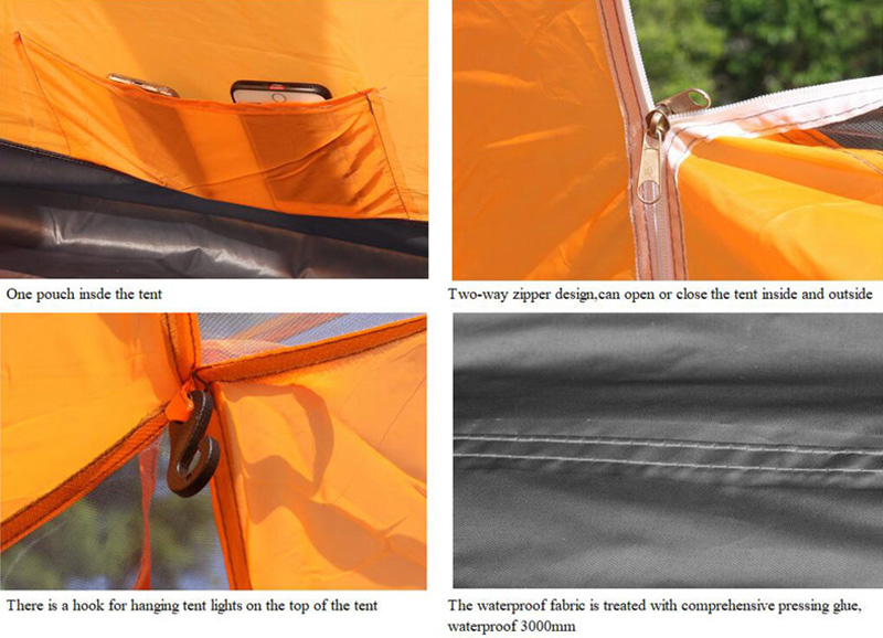 Tente coupe-vent imperméable de camping professionnel en plein air 24 personnes avec poteau en aluminium (5)