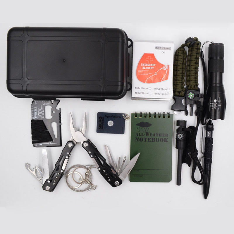 ပရော်ဖက်ရှင်နယ် Survival Gear Tools နှင့်အတူ First Aid Kit၊Survival Gear Kit with Sling bag (၂) ခု၊