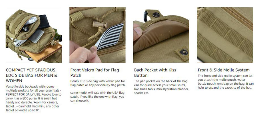 Tactical Sling Bag EDC Shoulder Bag Chest Pack (10)